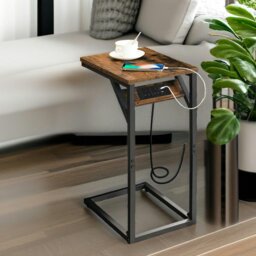 Rackhams C Shaped Table With USB Ports & Power Outlets - thumbnail 1