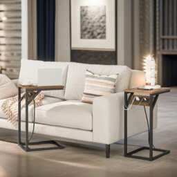 Rackhams C Shaped Table With USB Ports & Power Outlets - thumbnail 5