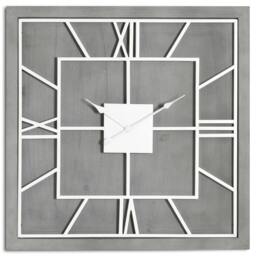 Rackhams Williston Square Wall Clock - Silver/Grey - 60cm x 5cm x 60cm - Silver/Grey - 100% Mixed