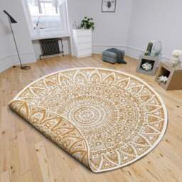 Rackhams Indoor - Outdoor Round Lilja Vintage Yellow Rug - Ø 240 cm - thumbnail 5