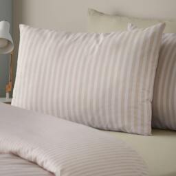 Rackhams Epping Textured Stripe Reversible Duvet Cover Set Natural - King - Natural - thumbnail 3