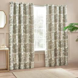 Rackhams Woodlands Jacquard Floral Eyelet Curtains - Natural - 229cm x 183cm - Natural - 100% Polyester