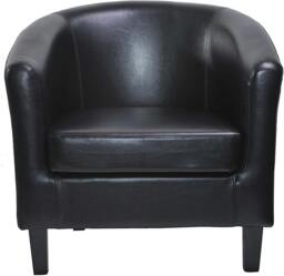 Rackhams PU Leather Tub Chair, Upholstered Armchair, Club Chair for Living Room, Bedroom and Lounge Reception - Brown