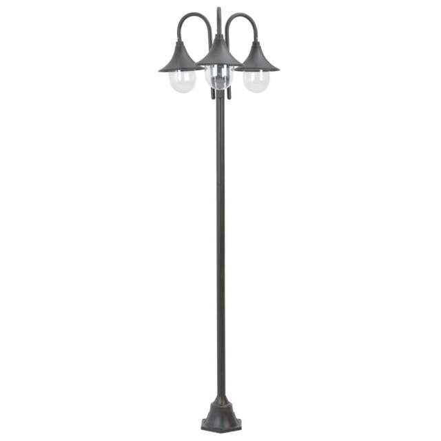 Rackhams Garden Post Light E27 220 cm Aluminium 3-Lantern Bronze