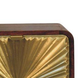 Rackhams Solid Wood Avora Brass Embossed 2 Drawer Chestnut Nightstand - thumbnail 5