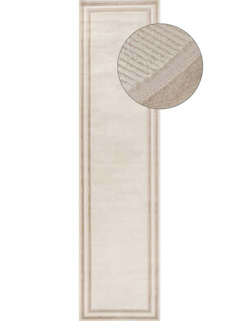 Rackhams Carmel Cream-Beige Bordered Rug - 6060 - 80X300 cm - image 1