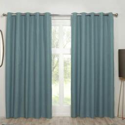 "Rackhams Cosmos Denim Eyelet Curtains - 66"" x 54"""