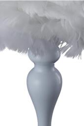 Rackhams Modern Pure Feather Design Table Lamp - White - One Size - thumbnail 6