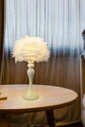 Rackhams Modern Pure Feather Design Table Lamp - White - One Size - thumbnail 3