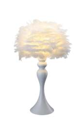 Rackhams Modern Pure Feather Design Table Lamp - White - One Size - thumbnail 5