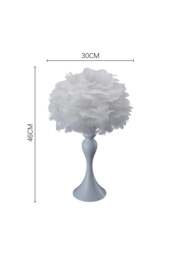 Rackhams Modern Pure Feather Design Table Lamp - White - One Size - thumbnail 4