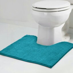 Rackhams Shaggy Noodle Pedestal Mat Antislip - Blue - thumbnail 5