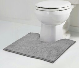 Rackhams Shaggy Noodle Pedestal Mat Antislip - Blue - thumbnail 4