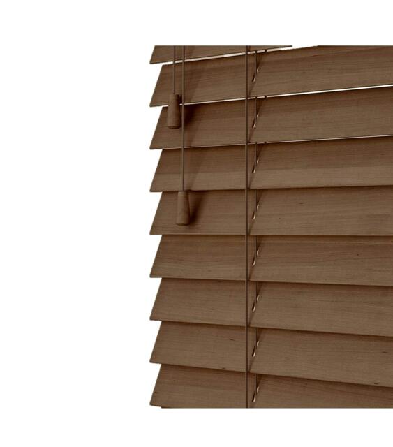 Rackhams Chestnut Oak Wooden Venetian Blinds With Strings (130cm drop) - 195cm - image 1