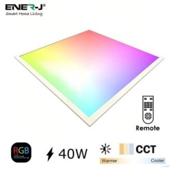 Rackhams Smart RGB+CCT LED Ceiling Panel Light 600  x 600mm, 40W Backlit Panel, App, Remote & Voice Control - thumbnail 2