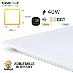 Rackhams Smart RGB+CCT LED Ceiling Panel Light 600  x 600mm, 40W Backlit Panel, App, Remote & Voice Control - thumbnail 3