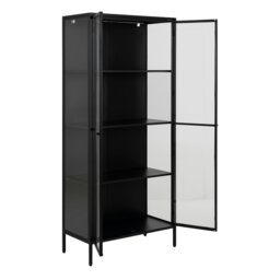 Rackhams Newcastle Tall 2 Door Display Cabinet in Matt Black - 1 - Full Assembly Required - Black - thumbnail 5