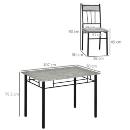 Rackhams 5 Pieces Dining Room Sets, Kitchen Table and Chairs Set 4 with Marble Top - thumbnail 6