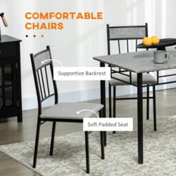 Rackhams 5 Pieces Dining Room Sets, Kitchen Table and Chairs Set 4 with Marble Top - thumbnail 5