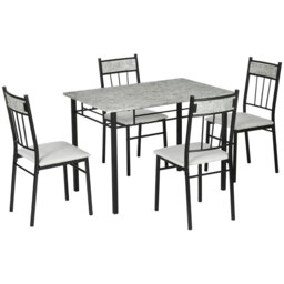 Rackhams 5 Pieces Dining Room Sets, Kitchen Table and Chairs Set 4 with Marble Top - thumbnail 3