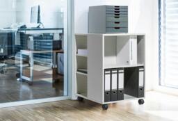 Rackhams 6 Shelve Office Filing Storage Trolley on Wheels - 75cm Grey - thumbnail 4