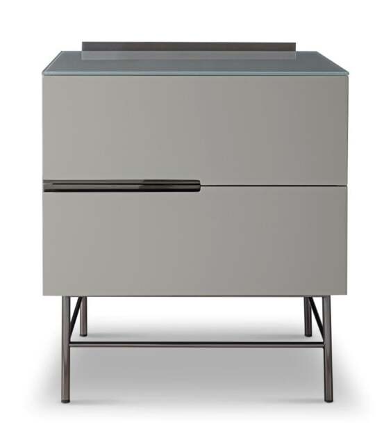 Rackhams Alberto Narrow Chests Of Drawers - Grey - Dark Chrome - 2 - image 1