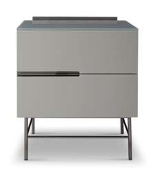 Rackhams Alberto Narrow Chests Of Drawers - Grey - Dark Chrome - 2