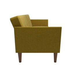 Rackhams Regal 3-Seater Sofa Bed in Mustard Fabric - Yellow - thumbnail 3