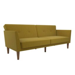 Rackhams Regal 3-Seater Sofa Bed in Mustard Fabric - Yellow - thumbnail 2