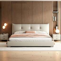 Rackhams Arjun King Size Superking Size Bed, Leather - Super King Size - Dark Grey - Style 1 (No Storage) - thumbnail 1