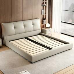 Rackhams Arjun King Size Superking Size Bed, Leather - Super King Size - Dark Grey - Style 1 (No Storage) - thumbnail 5