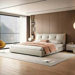 Rackhams Arjun King Size Superking Size Bed, Leather - Super King Size - Dark Grey - Style 1 (No Storage) - thumbnail 2