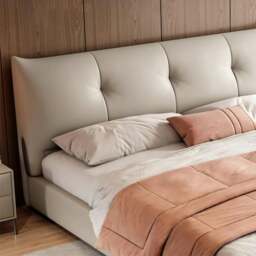 Rackhams Arjun King Size Superking Size Bed, Leather - Super King Size - Dark Grey - Style 1 (No Storage) - thumbnail 6
