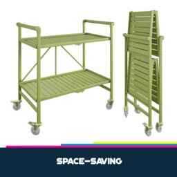 Rackhams Cleo Folding Serving Cart InOut Kiwi Green - thumbnail 3