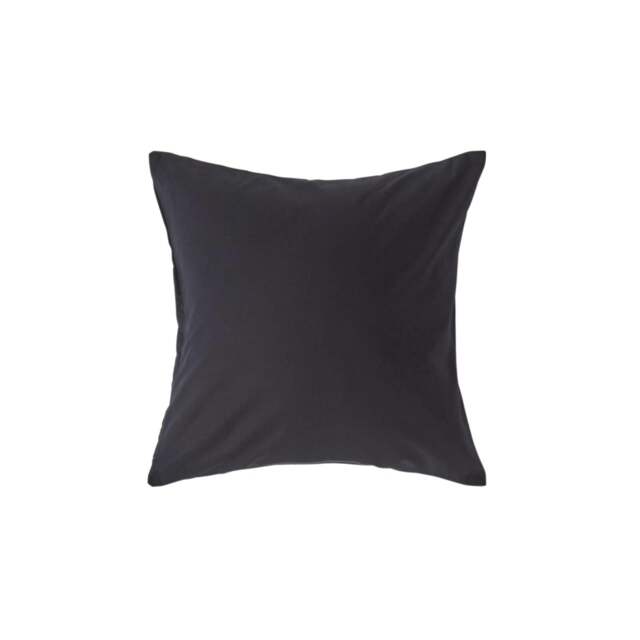 Rackhams Crisp & Cool 200 TC Egyptian Cotton Percale Housewife Pillowcase, European Size - Black - 40 x 40 cm - image 1