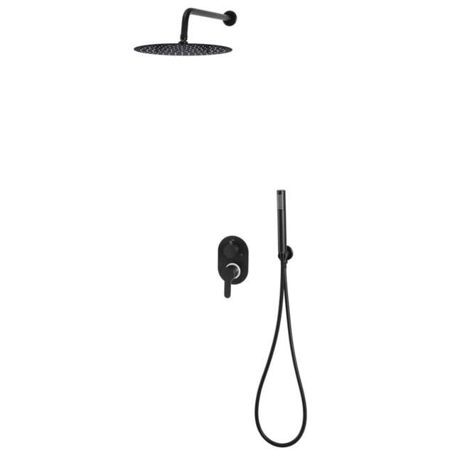 Rackhams Shower System Stainless Steel 201 Black