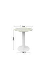 Rackhams Round Wooden Top Coffee Table with Metal Base - White - thumbnail 6