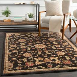 Rackhams Riley-Vintage Black Brown Beige Traditional Boho Rug - 160 x 230 cm - thumbnail 1