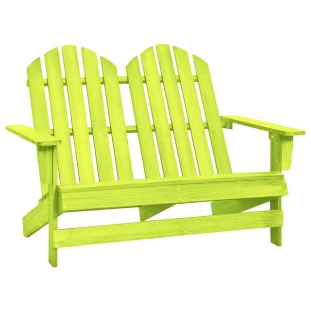 Rackhams 2-Seater Garden Adirondack Chair Solid Fir Wood Green
