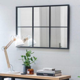 Rackhams Rectangular Garden Mirror - 100 x 70cm - H100 x W70 x D3cm, 7 kg - Glass/Powder Coated Steel - thumbnail 2