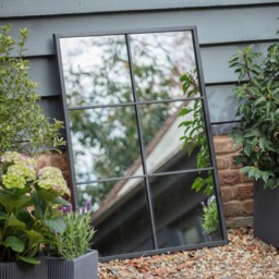 Rackhams Rectangular Garden Mirror - 100 x 70cm - H100 x W70 x D3cm, 7 kg - Glass/Powder Coated Steel - thumbnail 1