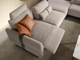Rackhams Modular corner sofa in sand fabric 6273/6274 - Sand - Black - Left Modular - thumbnail 6