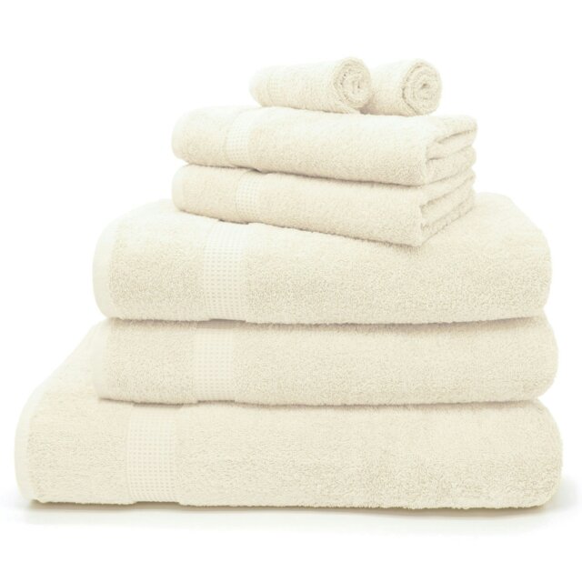 Rackhams Luxury Egyptian Cotton Towels 550gsm Cream - Cream - Face cloth