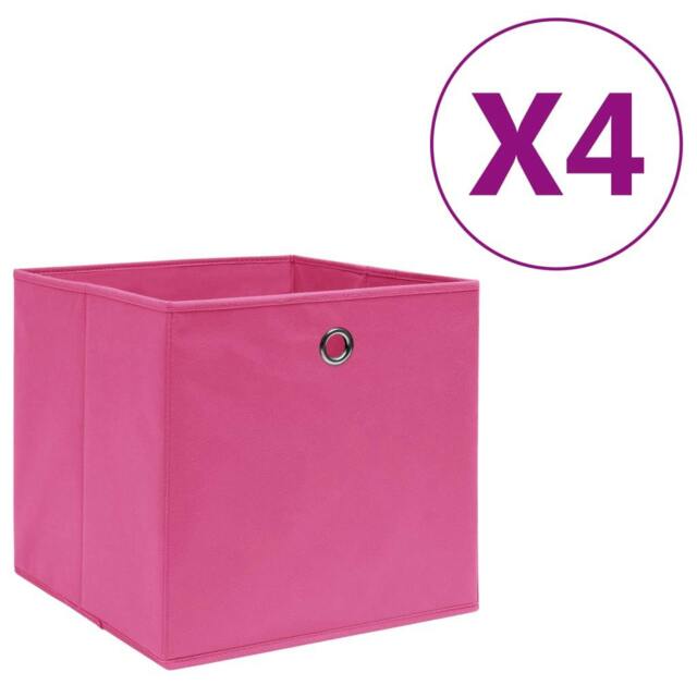 Rackhams Storage Boxes 4 pcs Non-woven Fabric 28x28x28 cm Pink
