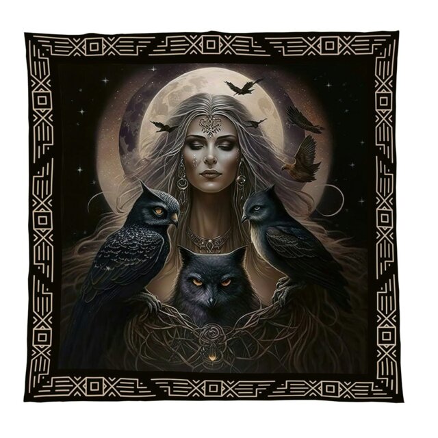 Rackhams Owl Goddess Luxury Fleece Throw - Large Size 150cm x 150cm - image 1