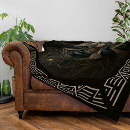 Rackhams Owl Goddess Luxury Fleece Throw - Large Size 150cm x 150cm - thumbnail 4