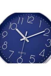 Rackhams 12 Blue Inch Non-Ticking Wall Clock - Blue - thumbnail 6
