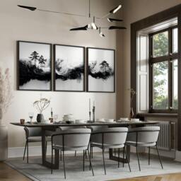 Rackhams Modern Wall Art For Living Room - Set of 3 Asian Inspired Wall art Prints - 16 x 22 inches / 40.65 cm x 56 cm - Polyester Canvas 260 gsm - Canvas wrapped - thumbnail 2