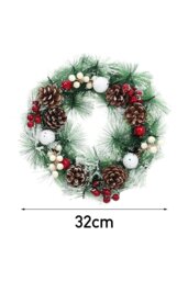Rackhams 32cm Snow Flocked Christmas Artificial Wreath with Classical Xmas Ornaments - thumbnail 6