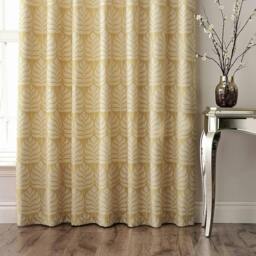 Rackhams Horto Eyelet Curtains - Ochre Yellow - 66in x 54in - Ochre Yellow - 100% Polyester - thumbnail 3